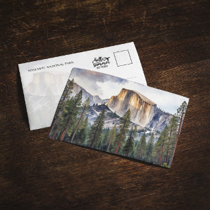 Briefkaart van het nationale park Half Dome Yosemi