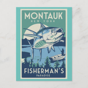 Briefkaart van het paradijs van de visser Montauk