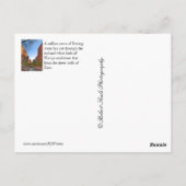 Briefkaart van het Park van Zion het Nationale (Achterkant)