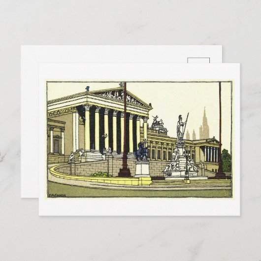  Briefkaart van het parlement van wenen (Voorkant / Achterkant)