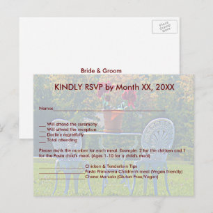 Briefkaart van het RSVP Menu Meadow of Love Autumn