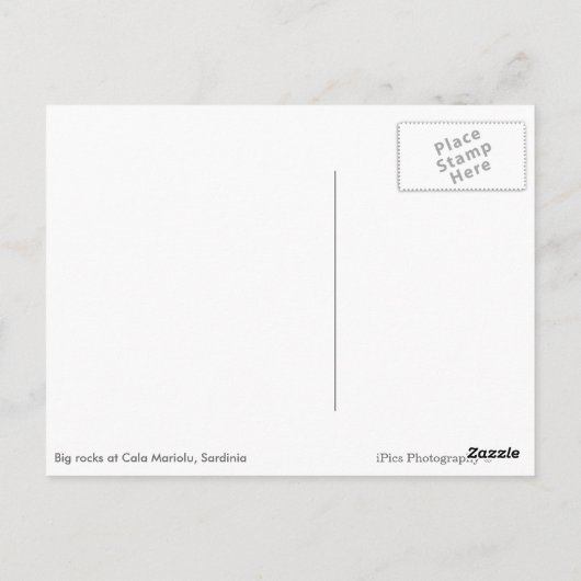 Briefkaart van het strand van Sardinië (Achterkant)