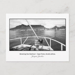 Briefkaart van het vaartuig dat de Tafelbaai binne