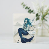 Briefkaart van het windswept Mermaid (Staand voorkant)