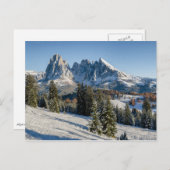Briefkaart van het winterlandschap Alpe di Siusi (Voorkant / Achterkant)