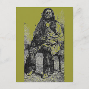 Briefkaart van Indiaas opperhoofd