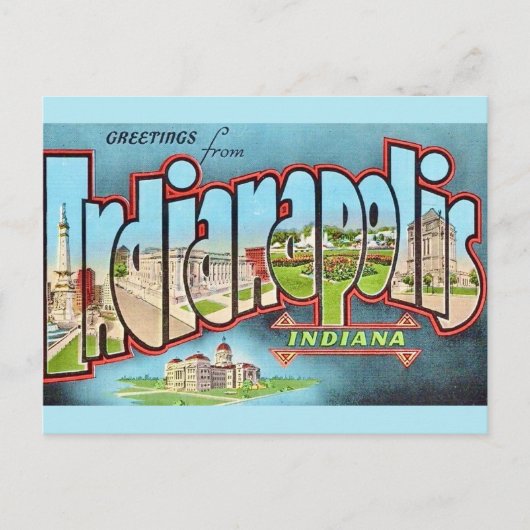 Briefkaart van Indianapolis (Voorkant)
