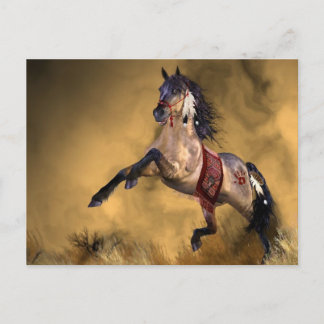 Briefkaart van Indische paarden