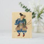 Briefkaart van Japanse strijder (Staand voorkant)