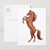 Briefkaart van kastanjepaarden (Voorkant / Achterkant)