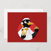 Briefkaart van keizerpinguïn cartoon (Voorkant / Achterkant)