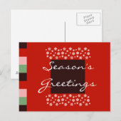 Briefkaart van Kerstmis van Bordeaux het Rode Roze (Voorkant / Achterkant)