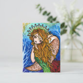 Briefkaart van Kerstmis van de Kunst van de Engel (Staand voorkant)