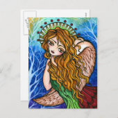 Briefkaart van Kerstmis van de Kunst van de Engel (Voorkant / Achterkant)