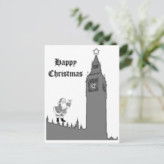 Briefkaart van Kerstmis van Londen Big Ben het (Staand voorkant)