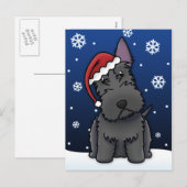 Briefkaart van Kerstmis van Terrier van Kawaii het (Voorkant / Achterkant)