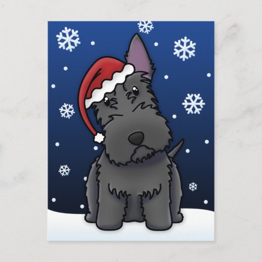 Briefkaart van Kerstmis van Terrier van Kawaii het (Voorkant)