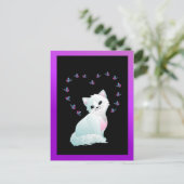 briefkaart van kitten en vlinders (Staand voorkant)