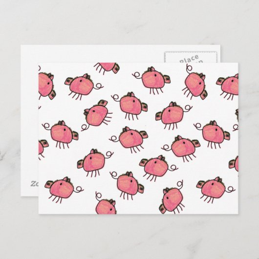 Briefkaart van kleine varkens (Voorkant / Achterkant)