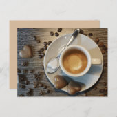 briefkaart van koffie en chocola (Voorkant / Achterkant)