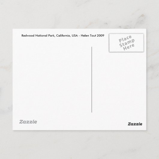 Briefkaart van kustmammoetbomen (Achterkant)