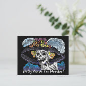Briefkaart van La Catrina Dia de los Muertos (Staand voorkant)