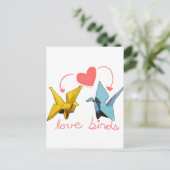 briefkaart van liefdesvogels (Staand voorkant)