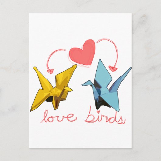 briefkaart van liefdesvogels (Voorkant)