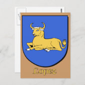 Briefkaart van Lopez Family Shield (Voorkant / Achterkant)