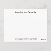 Briefkaart van Love Cat en Butterfly (Achterkant)