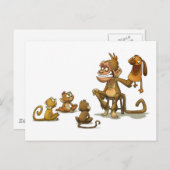 Briefkaart van Monkey Puppet (Voorkant / Achterkant)