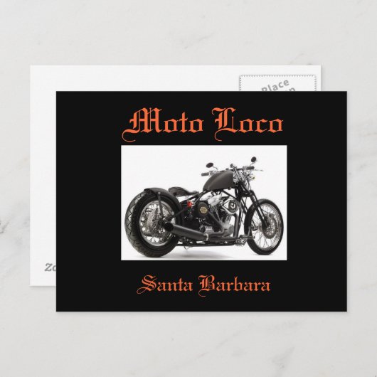 Briefkaart van Moto Loco Santa Barbara" (Voorkant / Achterkant)