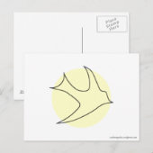 Briefkaart van nachtingales (geel) (Voorkant / Achterkant)