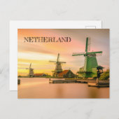 Briefkaart van Nederlandse windmolens (Voorkant / Achterkant)