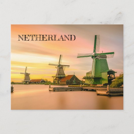 Briefkaart van Nederlandse windmolens (Voorkant)