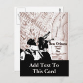  Briefkaart van New Orleans Map (Voorkant / Achterkant)