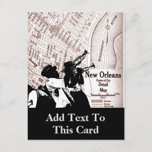 Briefkaart van New Orleans Map