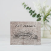 Briefkaart van New Orleans Stern Wheeler (Staand voorkant)