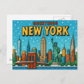 BRIEFKAART VAN NEW YORK (Voorkant / Achterkant)