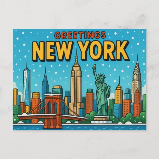 BRIEFKAART VAN NEW YORK (Voorkant)