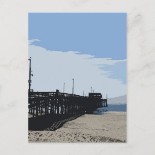 Briefkaart van Newport strand pier