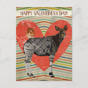 Briefkaart van OKAPI en OWL VALENTIJNS
