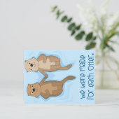 Briefkaart van Otters Holding Hands (Staand voorkant)