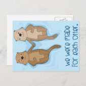 Briefkaart van Otters Holding Hands (Voorkant / Achterkant)