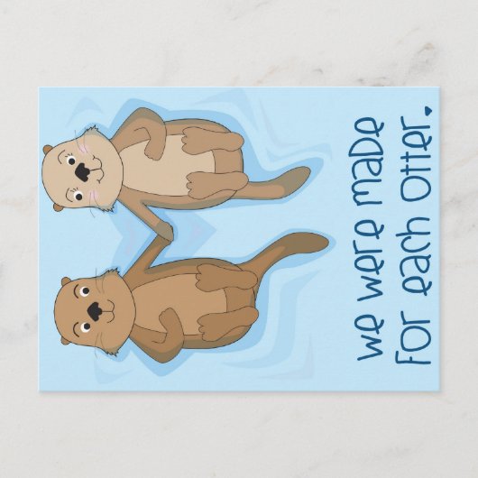 Briefkaart van Otters Holding Hands (Voorkant)