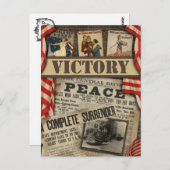  Briefkaart van overwinningsafvalboek WWII (Voorkant / Achterkant)