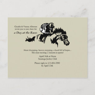 Briefkaart van paarden en jockey