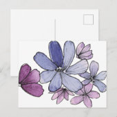 Briefkaart van paarse bloemen (Voorkant / Achterkant)