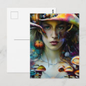 Briefkaart van paddenstoel Fantasy Woman (Voorkant / Achterkant)