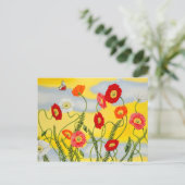 Briefkaart van papaver (Staand voorkant)
